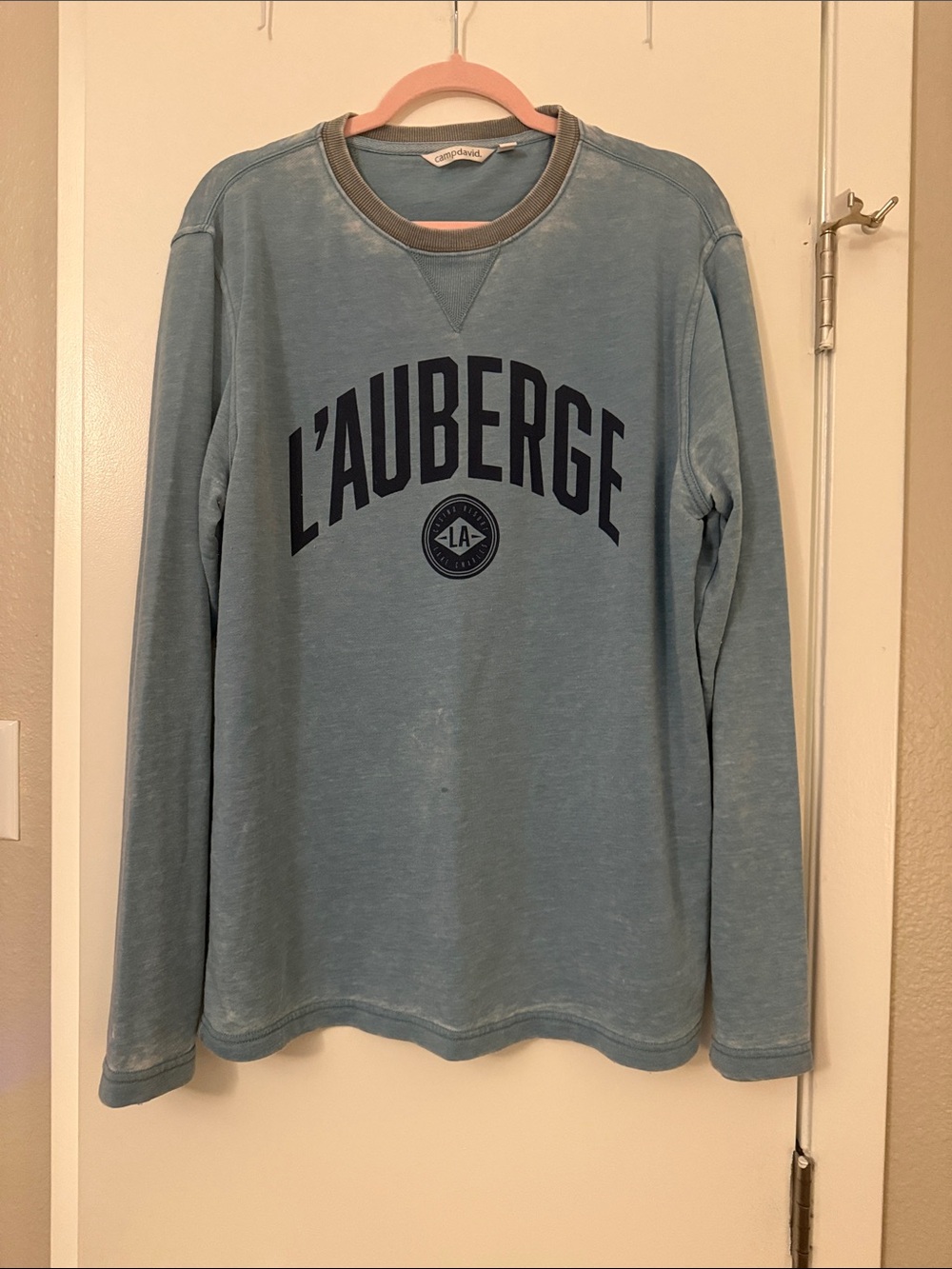 L'Auberge Men's Sky Blue Crewneck Sweatshirt